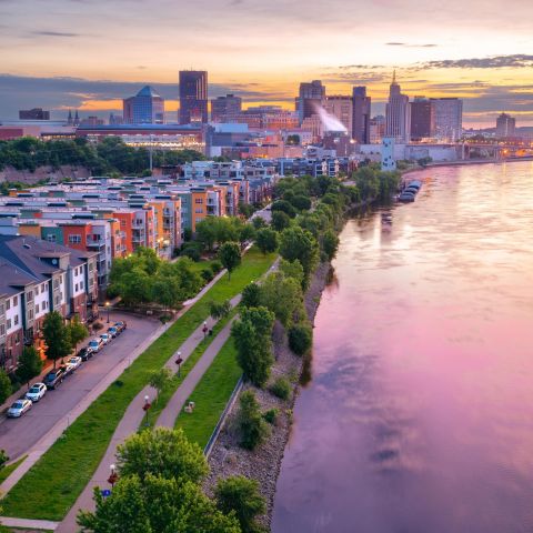 Oberon Magazine and dried flowers on a stone coffee table